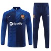 Sudadera De Entrenamiento FC Barcelona Cremallera De Cuarto 23-24 Azul - Niño